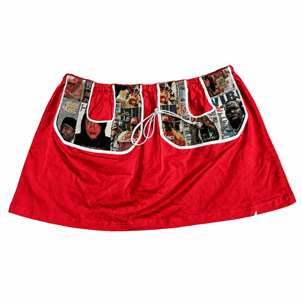 (2026) ESSENCE '90'S MAG' JERSEY SKIRT - RED