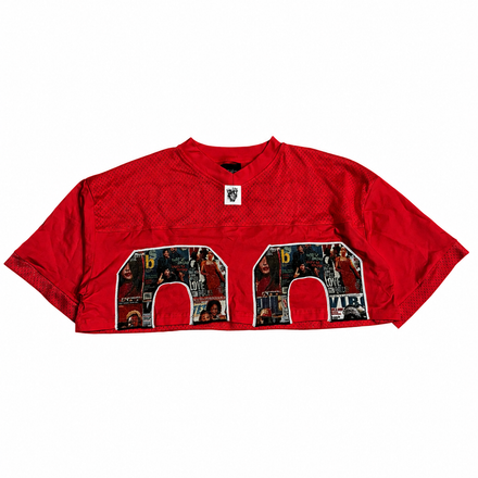(2026) ESSENCE '90'S MAG' CROPPED JERSEY - RED