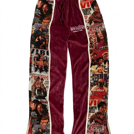 (2026) ESSENCE '90'S MAG' TRACKPANTS - WINE